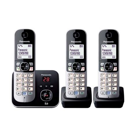 Jual Panasonic Cordless Phone Kx Tg6823 Wireless With 3 Handsets Mesin