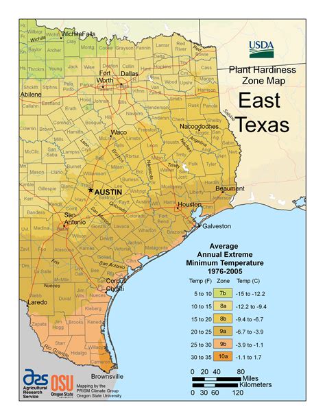 Growing Zones In Texas Map