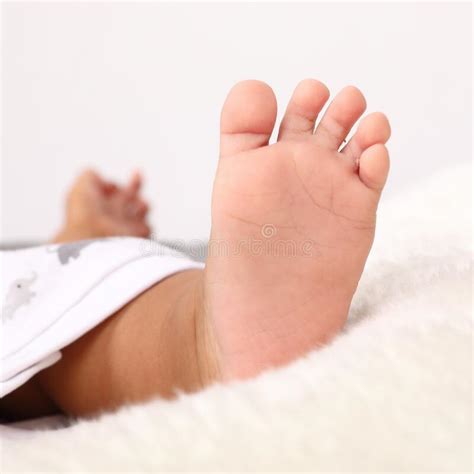 Foot Of Newborn Baby Boy Stock Photo Image Of Pure 206372398