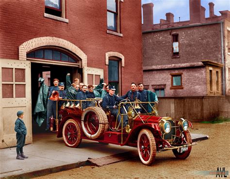 Colors For A Bygone Era Colorized 1911 Packard Fire Engine