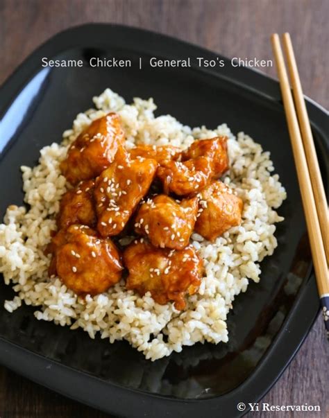 Sesame chicken and general tso's chicken are two of the most popular menu items at chinese restaurants across the united states — but they are quite different in ingredients, flavors, and calories. Sesame Chicken / General Tso's Chicken | Yi Reservation