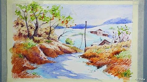 Watercolor Pencil Landscape At Getdrawings Free Download