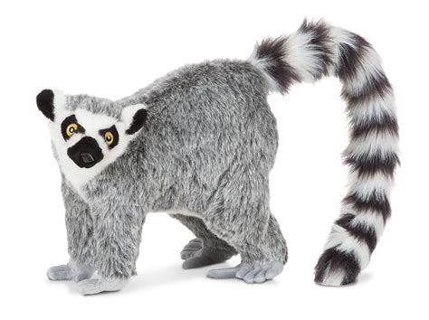 Melissa And Doug Standing Lifelike Plush Lemur Stuffed Animal 155 X 14