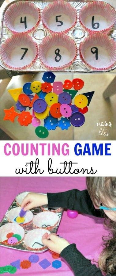 Counting Game With Buttons And Muffin Cups Mess For Less