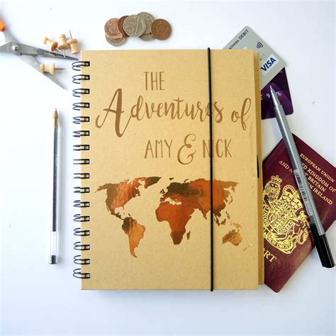 personalised world map travel journal by the alphabet gift shop | notonthehighstreet.com