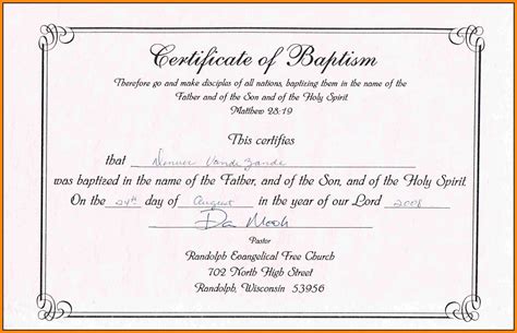 30 United Methodist Baptism Certificate Template Pryncepality Inside
