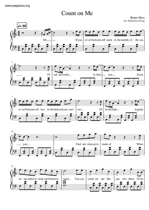 Count On Me Sheet Music Piano Score Free Pdf Download Hk Pop