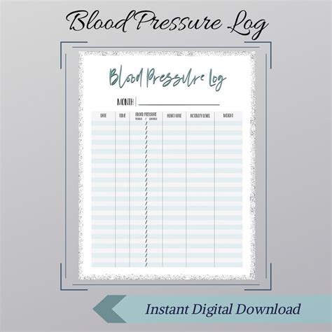 Blood Pressure Tracker Bullet Journal Instant Download Etsy