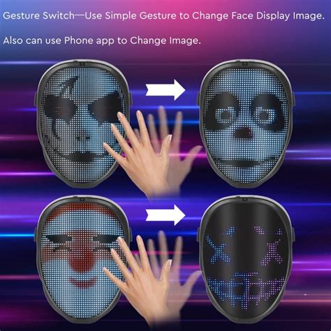 Boywithuke Bluetooth Led Face Changing Mask Diy Picture Text Christmas