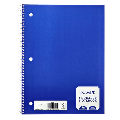 Pengear 1 Subject Notebook Wide Ruled Blue 70 Sheets