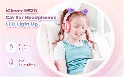 Iclever Kids Headphones For Girls T Over Ear Headphones With Mic