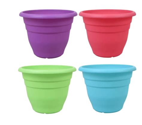 Dollar Tree Garden Collection Large Colorful Round Plastic Planters