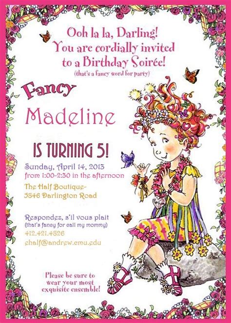 Free Printable Fancy Nancy Invitations