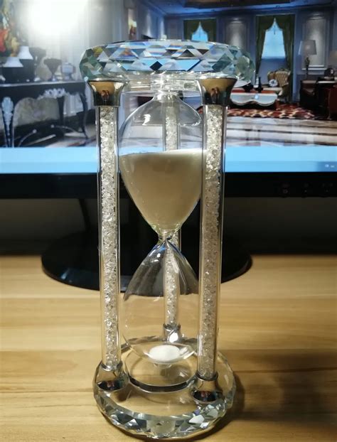 Lacalove 30 60 Minutes Crystal Sandglass Diamonds Sand Clock Timer Round Shaped Hourglass Ts