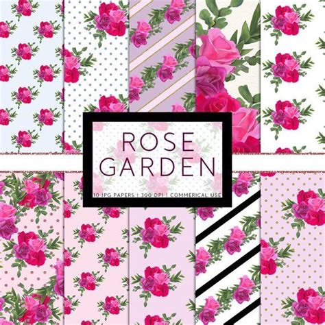 Rose Digital Paper Floral Paper Shabby Chic Wedding Paper Etsy