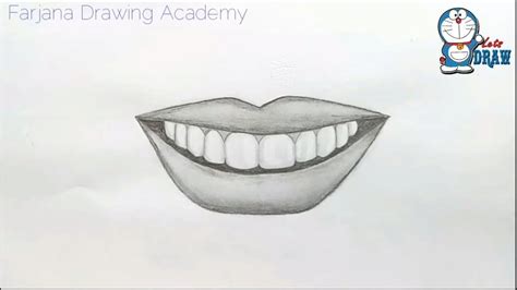 Teeth are actually quite a light value compared to any other value you may be using around them, in the mouth or the lips framing them. Smile lips sketch for Beginners/ EASY WAY TO DRAW SMILE ...