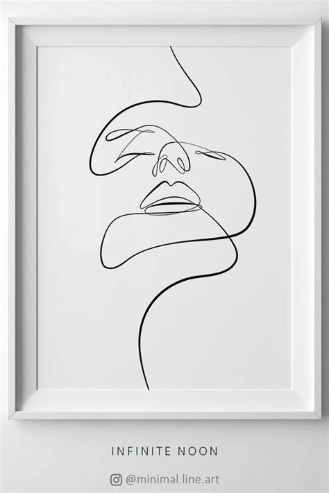 What to do with one line face drawing? Minimal line art of a couple kissing created using one ...