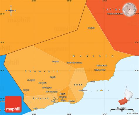 Political Shades Simple Map Of Dhofar