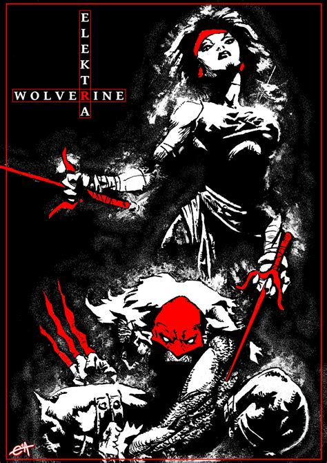 Elektra Wolverine By Enel9arte On Deviantart