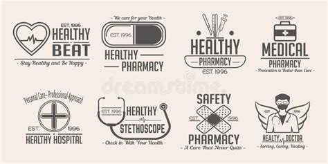 8 Healthy Badges Collections Stock Vector Illustration Of Shop Beat