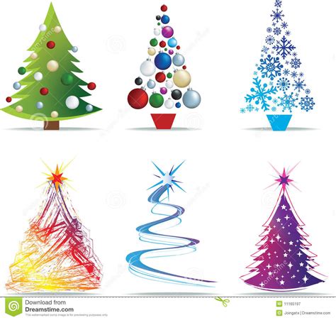 Christmas Tree Modern Illustrations Stock Vector