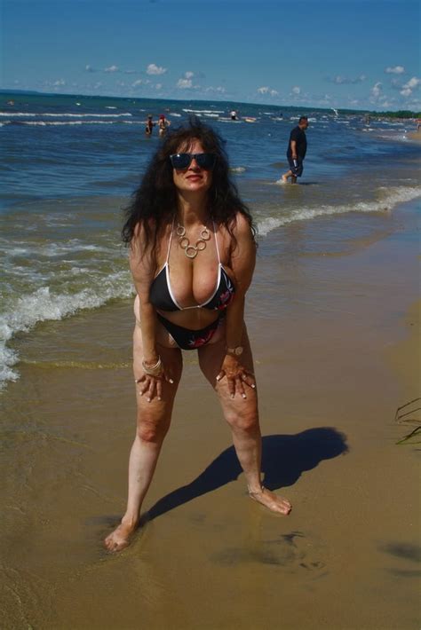 Hot Busty Beach Mature In String Beer Bikini Pics Sexiz Pix