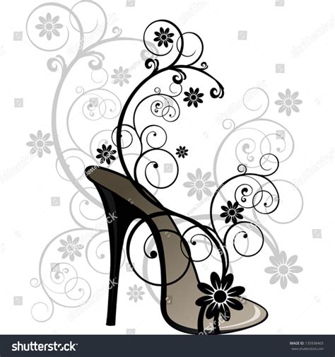 To get the same dress ready for a date that evening, you might select heeled booties, chandelier earrings, a cropped leather jacket, and slightly darker eye makeup or a bolder lip. Sandal Stylized Floral Patterns On White Stock Vector ...