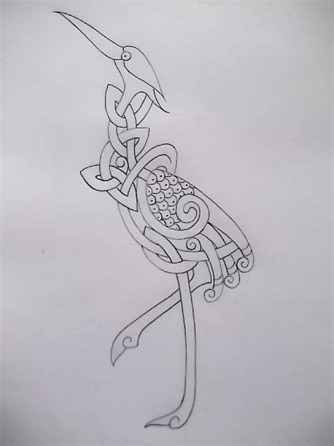 Celtic Crane Tattoo Outline By Tattoo Design On Deviantart