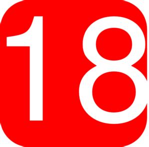 How many png images can you download for free? Red, Rounded, Square With Number 18 Clip Art at Clker.com ...