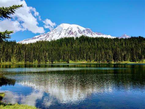 Expose Nature Mtrainier Seen From Reflection Lake A Beauty Of