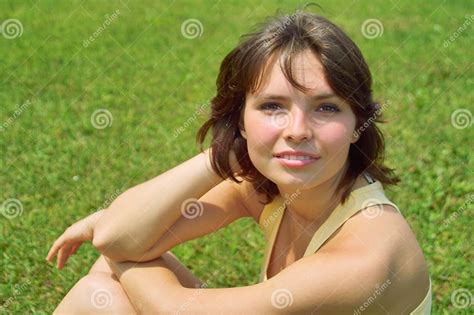 beautiful girl outdoors stock image image of green person 5792935