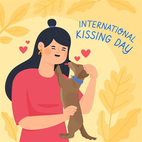 Premium Vector Hand Drawn International Kissing Day Illustration
