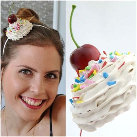 Cupcake Headband Cupcake Headpiece Whipped Cream Headband Great Prop