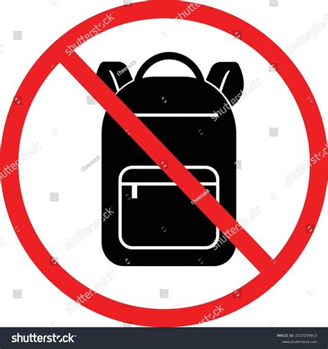 No Backpacks Allowed On White Background Stock Vector Royalty Free