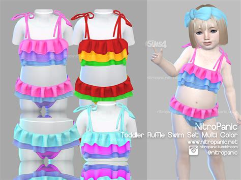Toddler Ruffle Swim Set For The Sims 4
