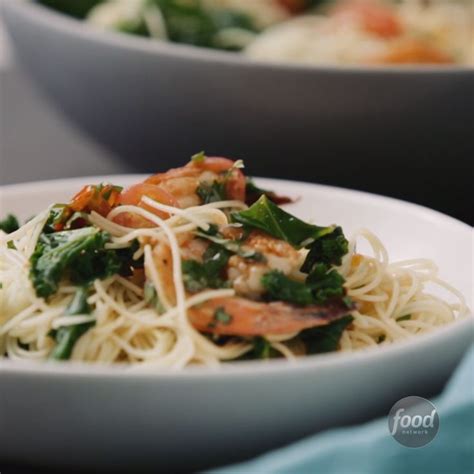 Angel hair pasta can often pair well with light seafood ingredients, such as scallops. Angel-Hair Pasta with Shrimp and Greens | Recipe | Food ...