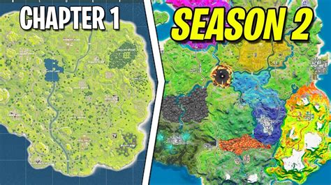 Evolution Of Fortnite Map Chapter 1 To Chapter 2 Season 2 Leaked Youtube