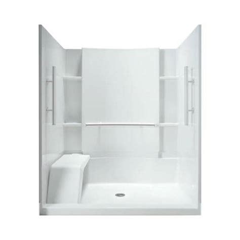 Sterling Accord White 4 Piece Alcove Shower Kit Common 36 In X 60 In