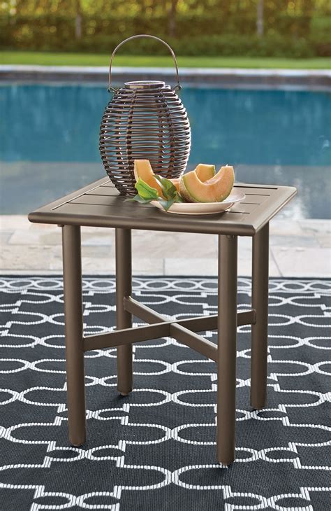 This Espresso Bronze Finished Accent Table Is Ideal For A Small Patio The Gabriel Outdoor End