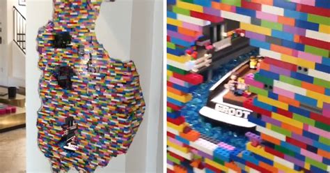 Incredible Lego Wall Installation Bored Panda