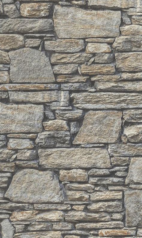 Grey Hyper Realistic Faux Stone Wallpaper R6214 Stone Wallpaper Faux