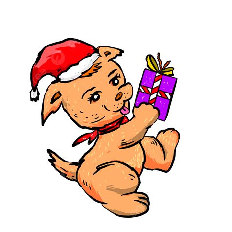 Cute Christmas Present Clipart Png Images Cute Stuffed Dog Holding