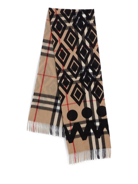 Burberry Plaid Overprint Cashmere Scarf In Brown For Men Lyst