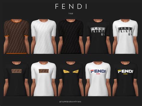 Four Different Types Of T Shirts With The Words Fendi On Them