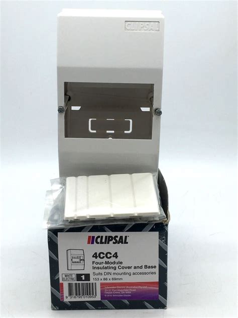 Clipsal 4cc4 Four Module Insulating Cover And Base White Switchboard
