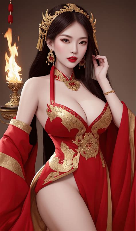 Wallpaper Ai Art Ai Generated Asian Boobs Cleavage Fantasy Girl