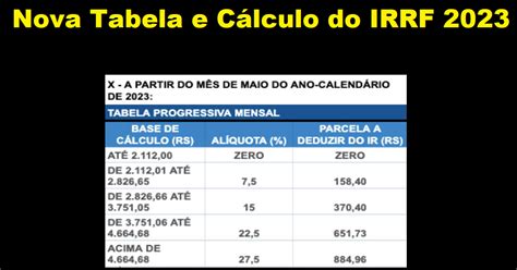 Tabela Irrf 2023 Como Calcular Porcentajes IMAGESEE