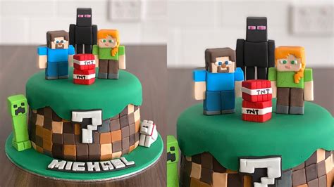 Minecraft Cake Tutorial Part 1｜ Minecraft Steve Alex Creeper