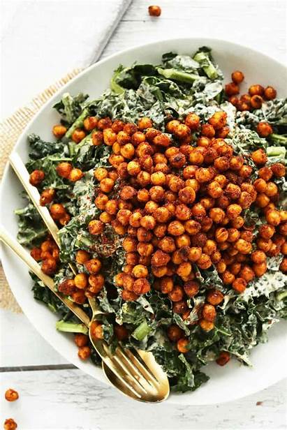 Kale Salad Vegan Recipes Chickpeas Dinner Tandoori