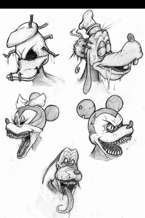 Cartoon Horror Comic Evil Dark Disney Art Disney Art Drawings